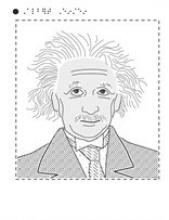 tactile image of the head and shouldsrs of famous scientist, Albert Einstein .