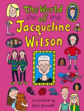 Cover of 'The World Of Jacqueline Wilson' including cartoon of the author