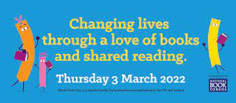 'CHanging lives through a shared love of reading Thursday 3 March 2022' as text