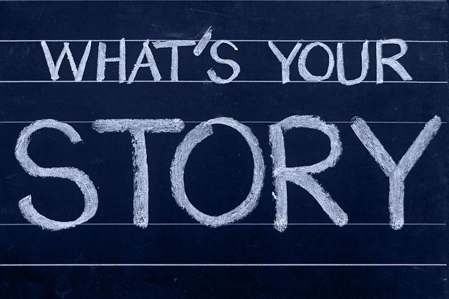 Blackboard with chalk writing 'Whats your story?'