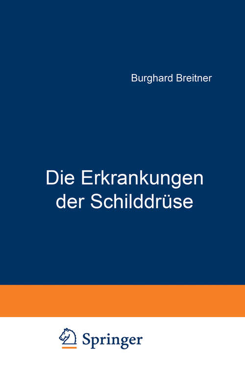 Book cover of Die Erkrankungen der Schilddrüse (1928)