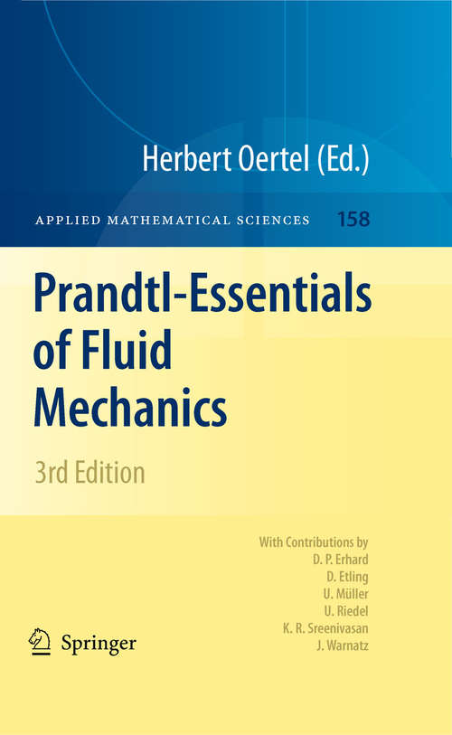Book cover of Prandtl-Essentials of Fluid Mechanics (3rd ed. 2010) (Applied Mathematical Sciences #158)