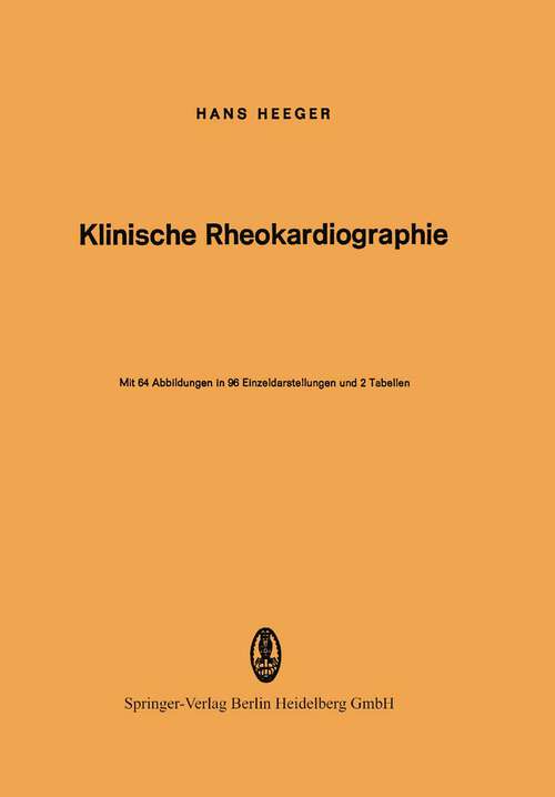 Book cover of Klinische Rheokardiographie (1970)