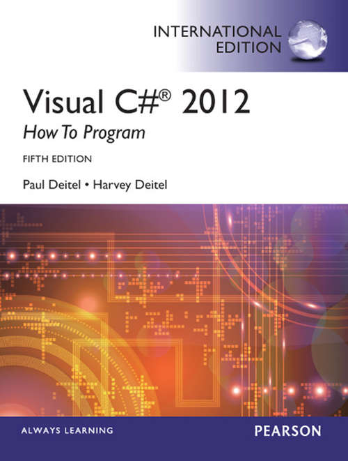 Book cover of Visual C# 2012 How to Program, International Edition