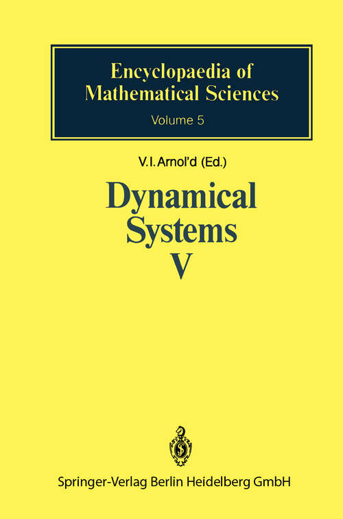 Book cover of Dynamical Systems V: Bifurcation Theory and Catastrophe Theory (1994)