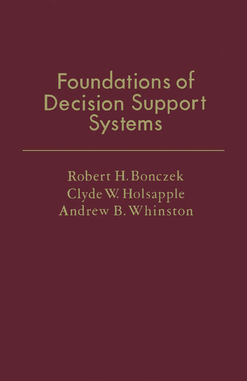 Book cover of Foundations of Decision Support Systems