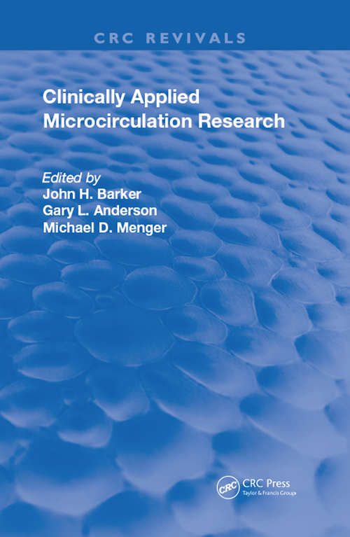 Book cover of Clinically Applied Microcirculation Research (Routledge Revivals)