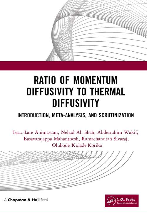 Book cover of Ratio of Momentum Diffusivity to Thermal Diffusivity: Introduction, Meta-analysis, and Scrutinization