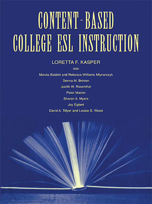 Book cover of Content-Based College ESL Instruction