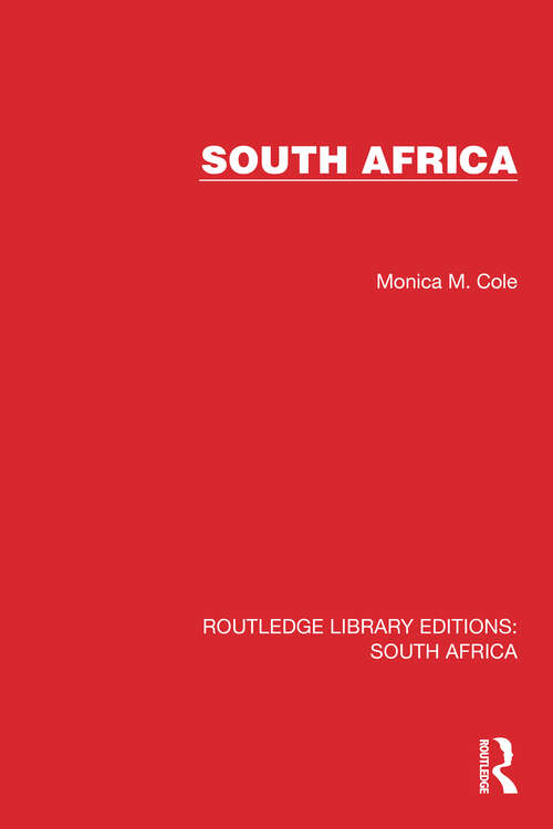 Book cover of South Africa (Routledge Library Editions: South Africa #4)