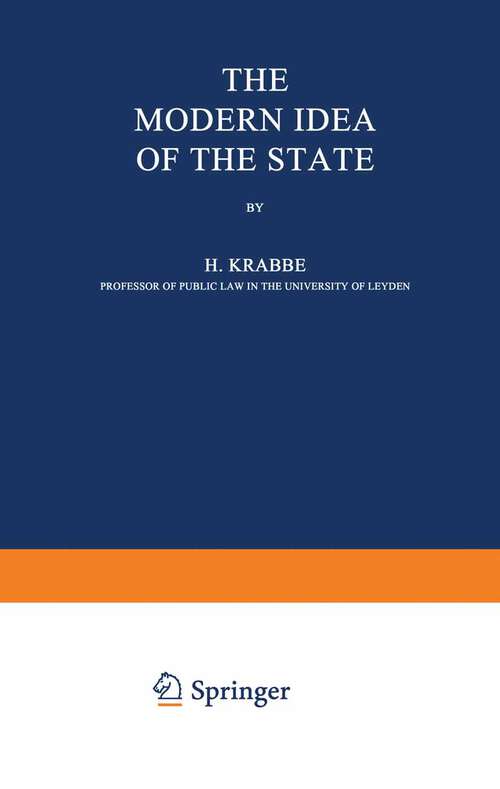 Book cover of The Modern Idea of the State (1921)