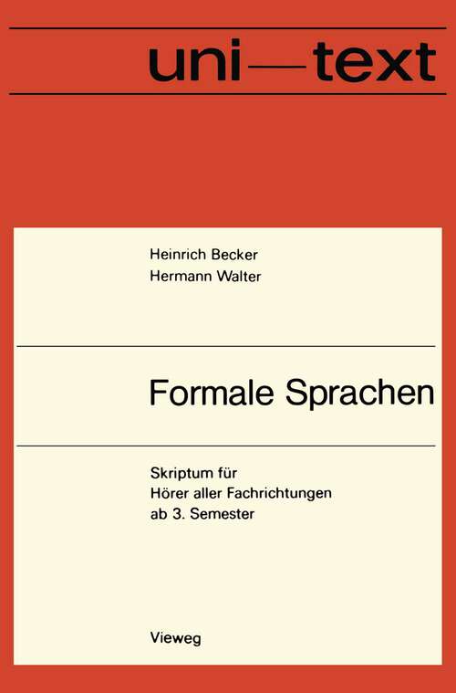 Book cover of Formale Sprachen: Eine Einführung (1977)