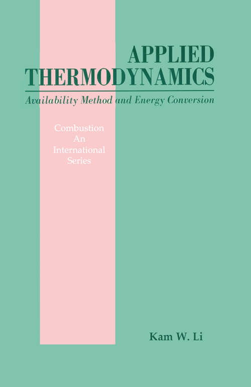 Book cover of Applied Thermodynamics: Availability Method And Energy Conversion