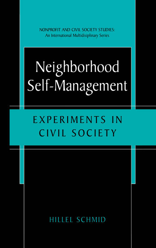 Book cover of Neighborhood Self-Management: Experiments in Civil Society (2001) (Nonprofit and Civil Society Studies)