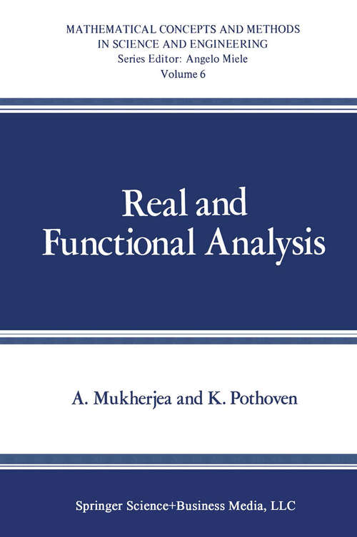 Book cover of Real and Functional Analysis (1978) (Mathematical Concepts and Methods in Science and Engineering)