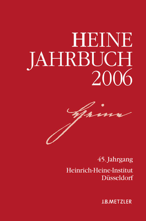 Book cover of Heine-Jahrbuch 2006: 45. Jahrgang (1. Aufl. 2006)