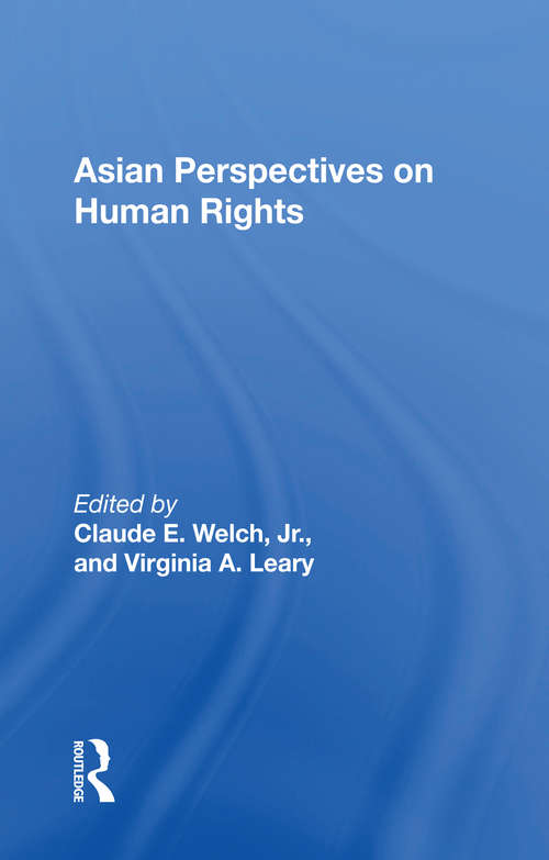 Book cover of Asian Perspectives On Human Rights