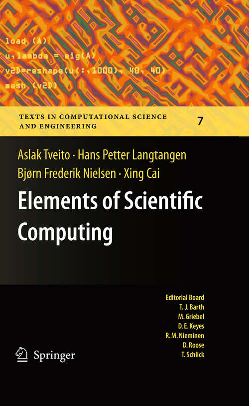 Book cover of Elements of Scientific Computing (2010) (Texts in Computational Science and Engineering #7)