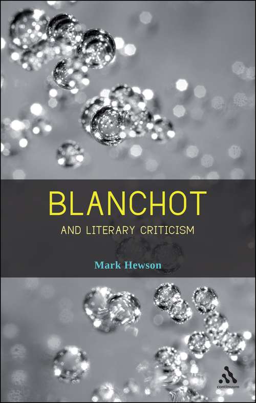 Book cover of Blanchot and Literary Criticism
