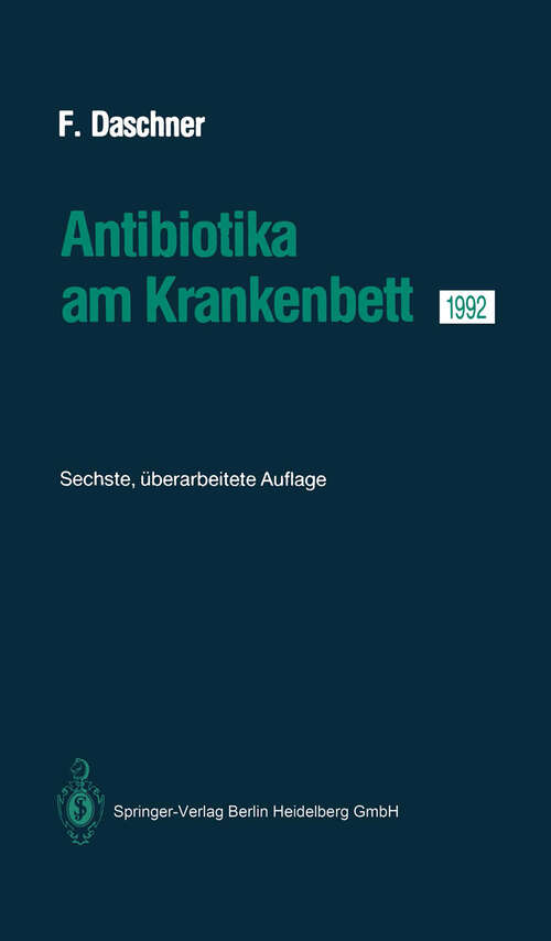 Book cover of Antibiotika am Krankenbett (6. Aufl. 1992)