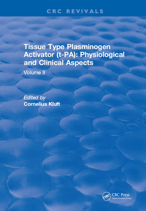Book cover of Tissue Type Plasminogen Activity: Volume II