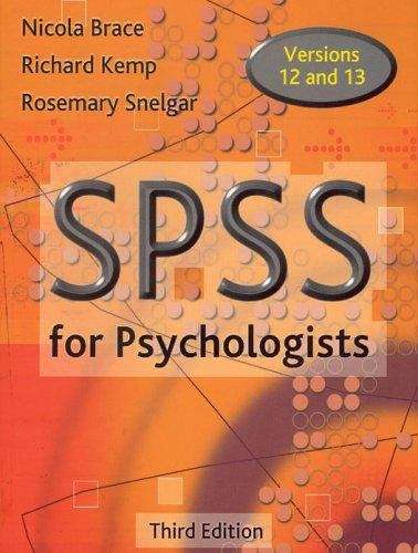 Book cover of SPSS for Psychologists, Third Edition (PDF)