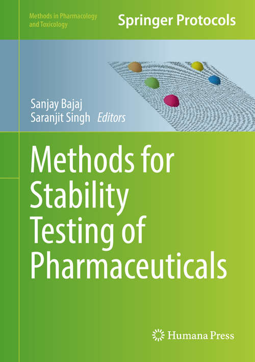 Book cover of Methods for Stability Testing of Pharmaceuticals (1st ed. 2018) (Methods in Pharmacology and Toxicology)