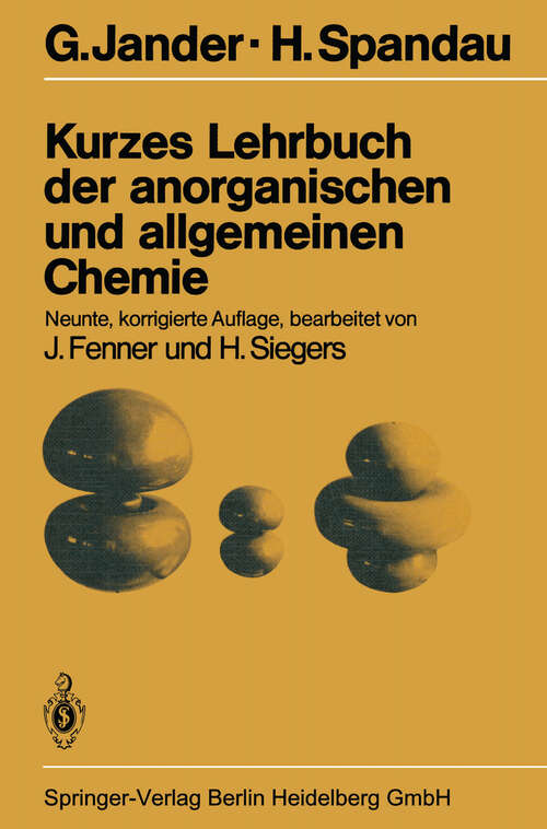 Book cover of Kurzes Lehrbuch der anorganischen und allgemeinen Chemie (9. Aufl. 1982)