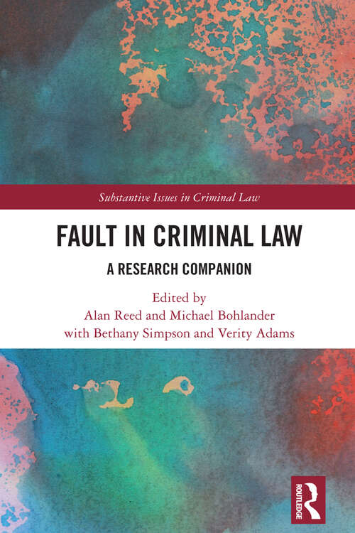 Book cover of Fault in Criminal Law: A Research Companion (Substantive Issues in Criminal Law)