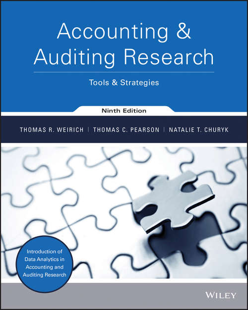 Book cover of Accounting and Auditing Research: Tools and Strategies
