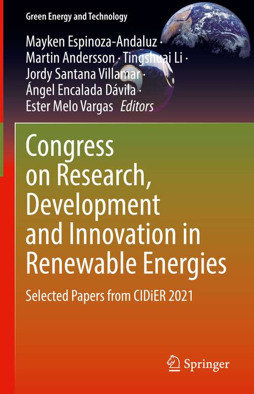 Book cover of Congress on Research, Development and Innovation in Renewable Energies: Selected Papers from CIDiER 2021 (1st ed. 2022) (Green Energy and Technology)