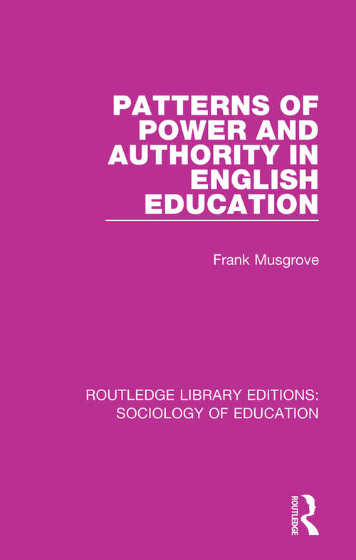 Book cover of Patterns of Power and Authority in English Education