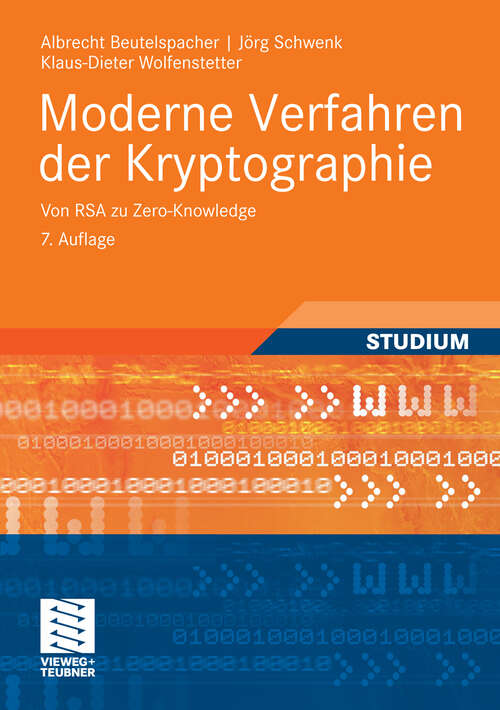 Book cover of Moderne Verfahren der Kryptographie: Von RSA zu Zero-Knowledge (7. Aufl. 2010)