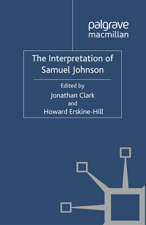 Book cover of The Interpretation of Samuel Johnson (2012) (Studies in Modern History)