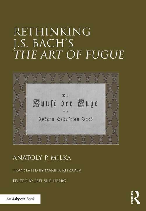 Book cover of Rethinking J.S. Bach's The Art of Fugue