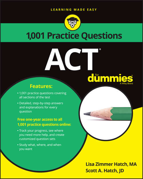 Book cover of 1,001 ACT Practice Problems For Dummies