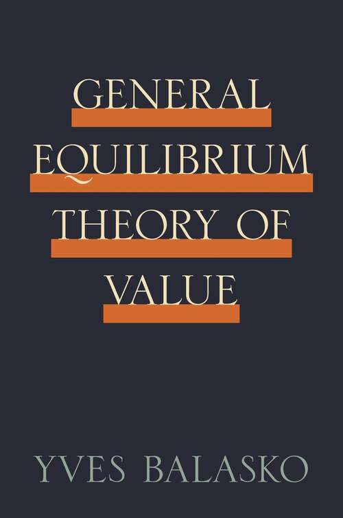 Book cover of General Equilibrium Theory of Value