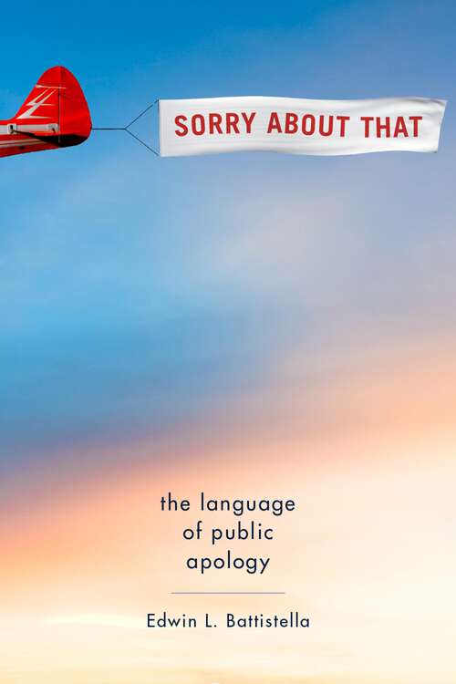 Book cover of Sorry About That: The Language of Public Apology