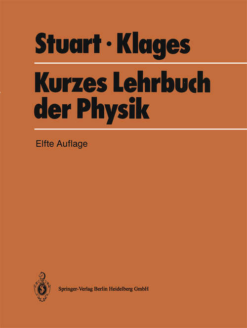 Book cover of Kurzes Lehrbuch der Physik (11. Aufl. 1988)