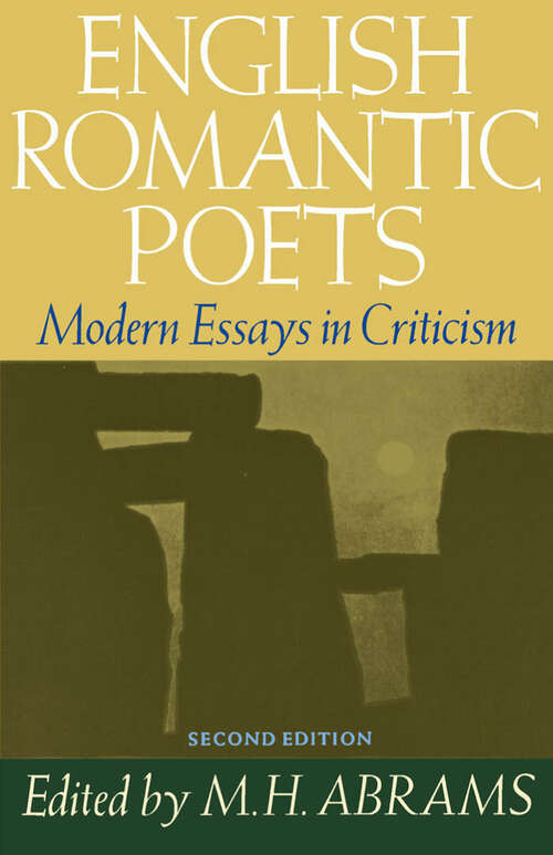 Book cover of English Romantic Poets: Modern Essays in Criticism (2) (Galaxy Books)