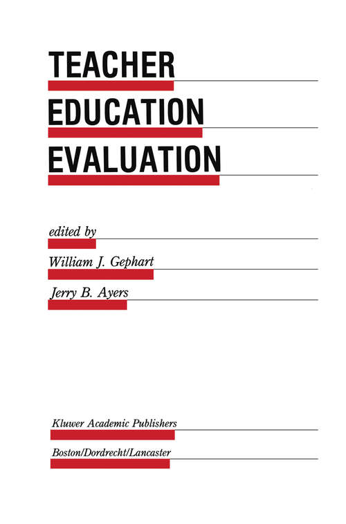 Book cover of Teacher Education Evaluation (1988) (Evaluation in Education and Human Services)