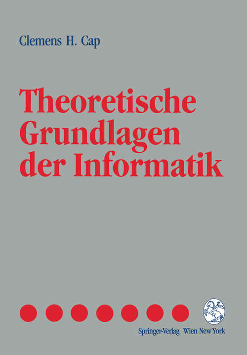 Book cover of Theoretische Grundlagen der Informatik (1993)
