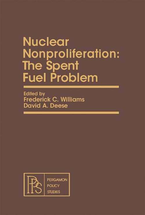 Book cover of Nuclear Nonproliferation: The Spent Fuel Problem