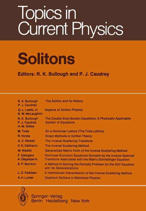Book cover of Solitons (1980) (Topics in Current Physics #17)