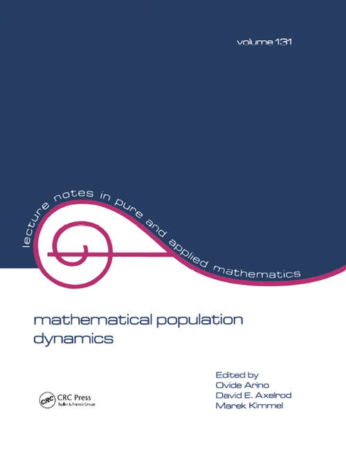 Book cover of mathematical population dynamics: Proceedings of the Second International Conference