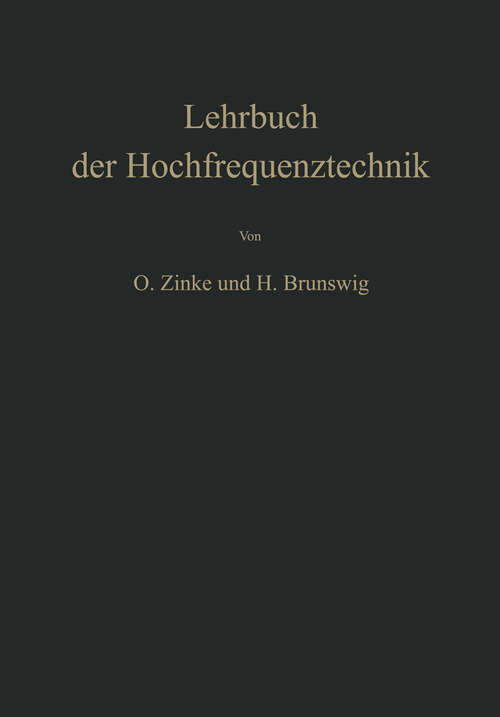 Book cover of Lehrbuch der Hochfrequenztechnik (1965)