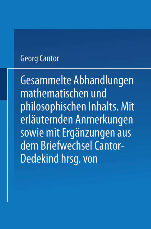 Book cover of Gesammelte Abhandlungen: Mathematischen und Philosophischen Inhalts (1932)