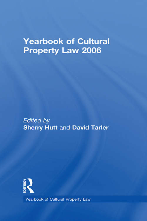 Book cover of Yearbook of Cultural Property Law 2006 (Yearbook of Cultural Property Law)
