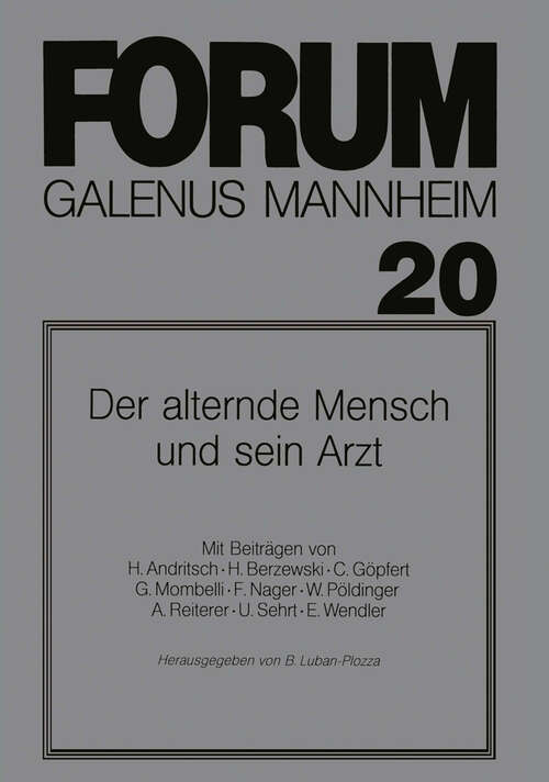 Book cover of Der alternde Mensch und sein Arzt (1991)