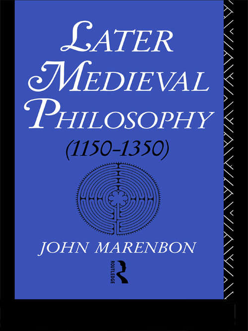 Book cover of Later Medieval Philosophy: An Introduction